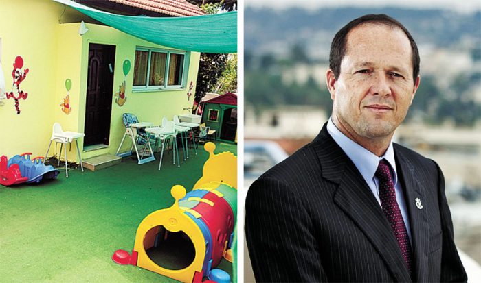 ראש העיר ניר ברקת, אילוסטרציה של גן ילדים (צילומים: אמיל סלמן, זאב שטרן)