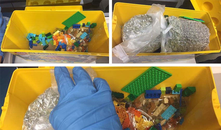 סמים הוסלקו בתוך קופסאות לגו (צילום: דוברות משטרה)