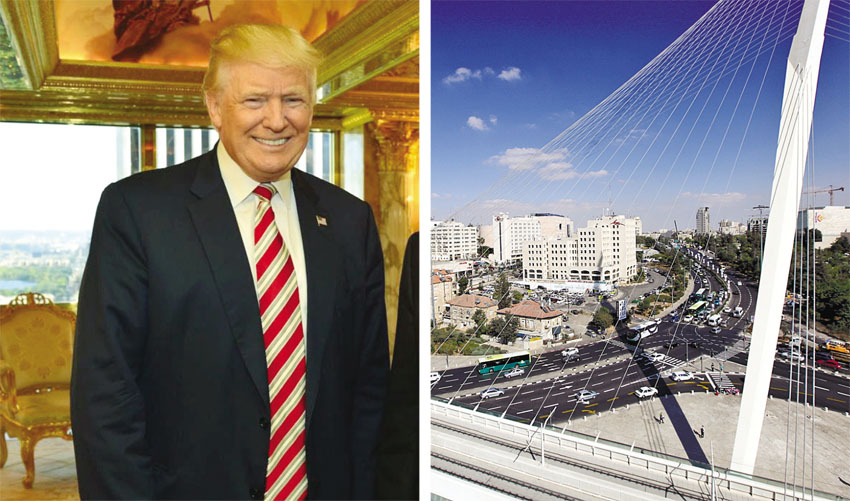 ירושלים, נשיא ארה"ב דונלד טראמפ (צילומים: אורן בן-חקון, קובי גדעון לע"מ)