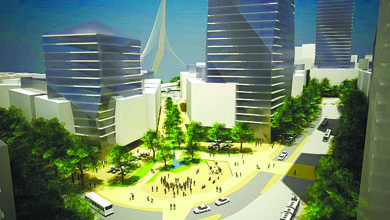 הדמיית פרויקט 'הכניסה לעיר' (הדמיה: פרחי צפריר אדריכלים)