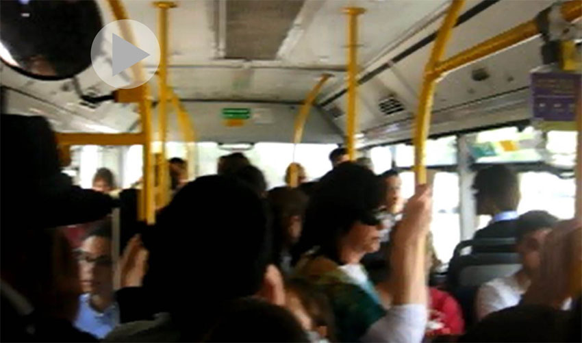 וידאו – קטסטרופה באוטובוסים בעיר: דוחק, עומס וצפיפות