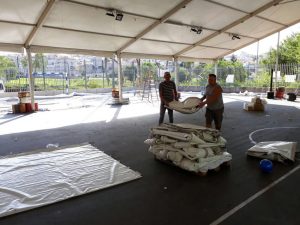 פירוק אוהל המחאה של הורי הדסה (צילום: יח"צ)
