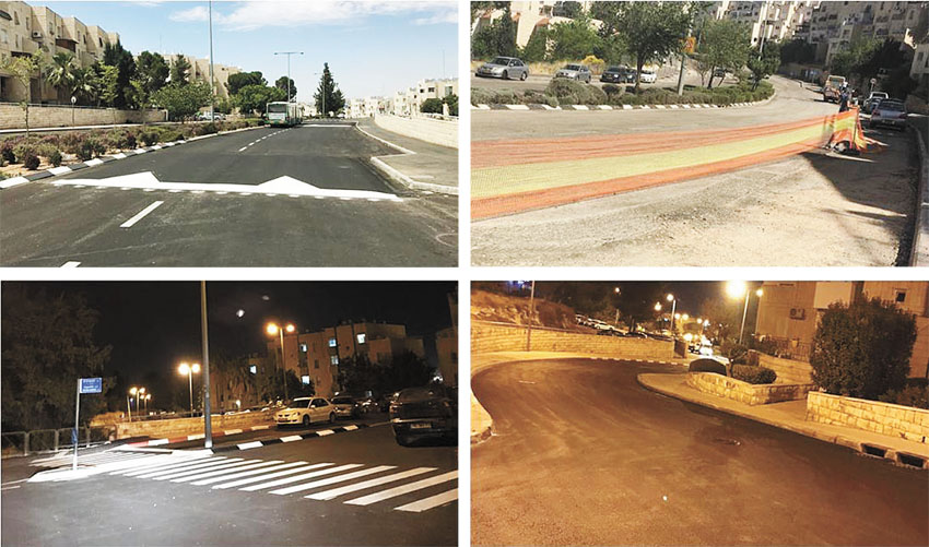 רחוב צביה יצחק, רחוב החסידה לפני ואחרי (צילומים באדיבות אגף שפ"ע)