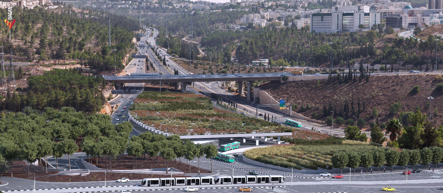 התחנה המרכזית החדשה בצפון ירושלים (הדמיה: מורדגן)