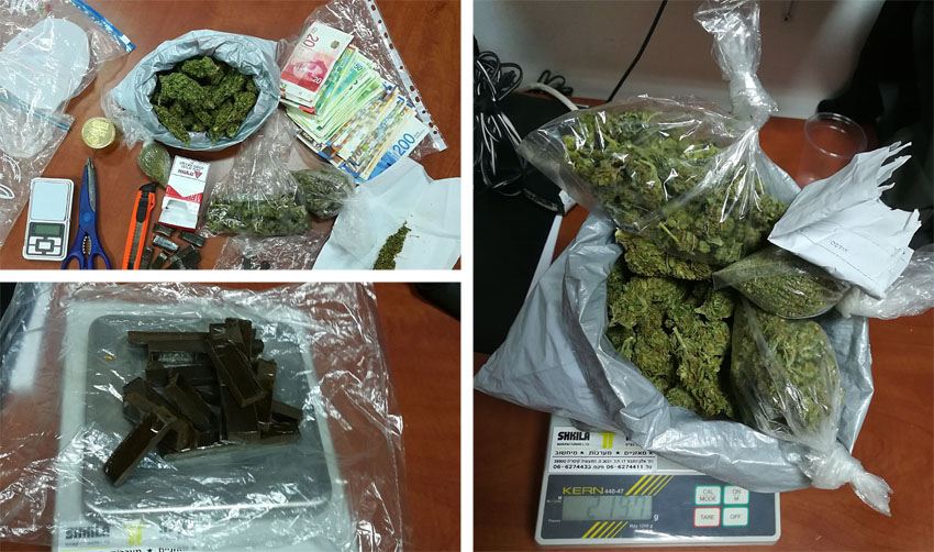 סמים שנתפסו דרך אפליקציית טלגראס (צילומים: דוברות המשטרה)