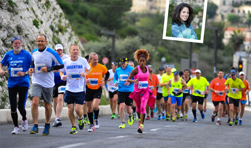 מרתון ירושלים, רותי זינדל אוכמן (צילומים: פלאש 90, פרטי)