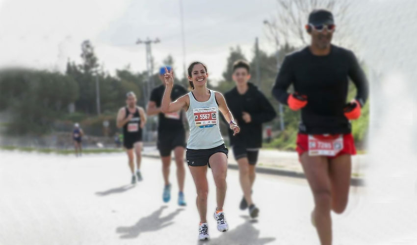 רותי זינדל-אוכמן, מרתון ירושלים 2018 (צילום: אלבום פרטי)