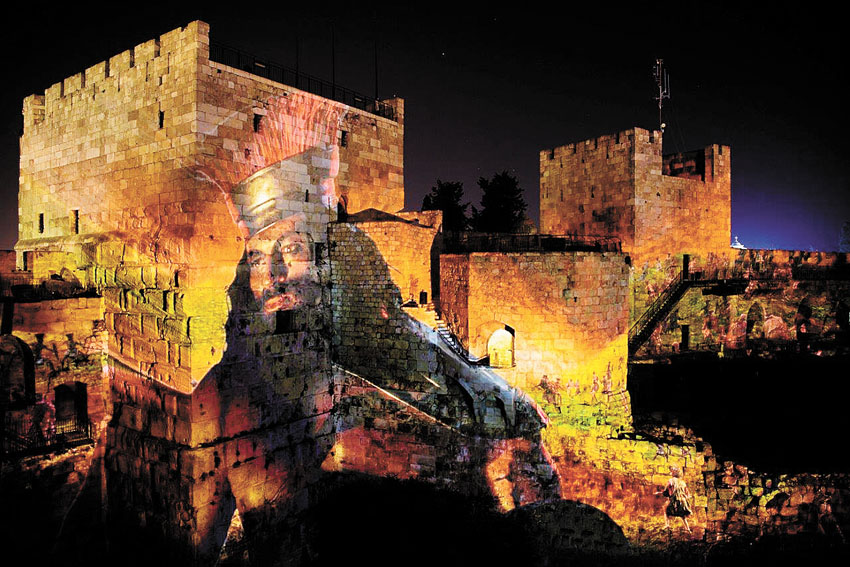 החיזיון האור-קולי "המלך דוד" במגדל דוד (צילום: נפתלי הילגר)
