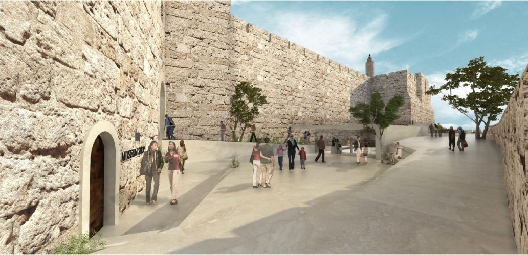רחבת הכניסה החדשה של מוזיאון מגדל דוד (הדמיה: קימל אשכולות בע"מ)