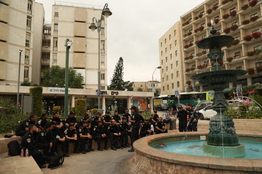 כוננות כוחות המשטרה - מצעד הגאווה בירושלים 2019 (צילום: דוברות המשטרה)
