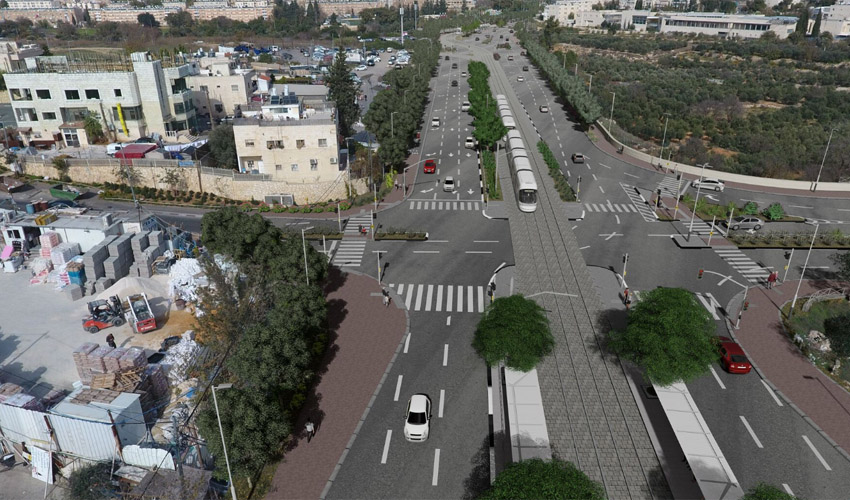 קו הרכבת הקלה לגילה (הדמיה: צוות תכנית אב לתחבורה ירושלים)