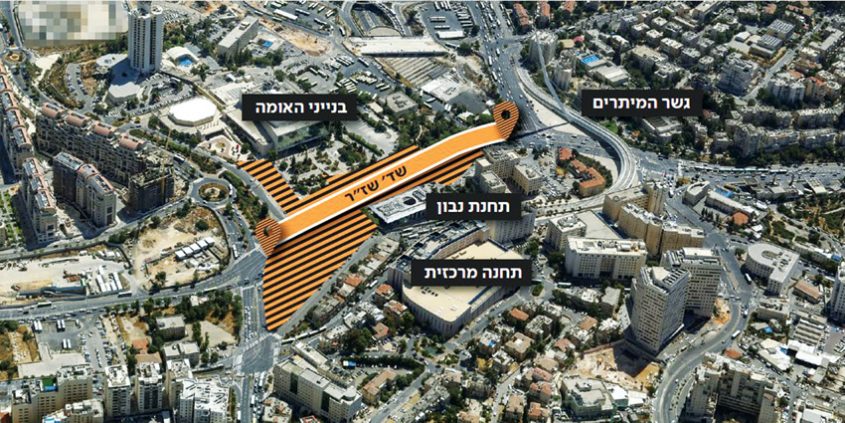 הכניסה לעיר (הדמיה: צוות תוכנית אב לתחבורה ירושלים)