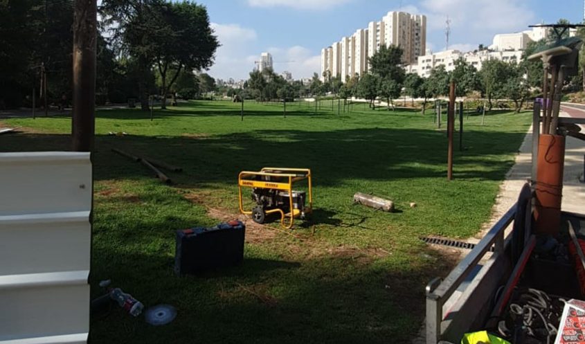 העבודות בגן סאקר (דוברות: עיריית ירושלים)