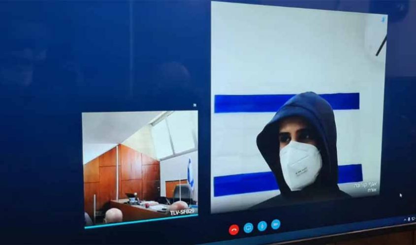 הנאשם ירין שרף בדיון בהארכת מעצרו בבית משפט השלום בתל אביב 