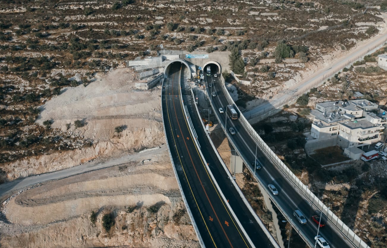 פרויקט כביש המנהרות (צילום: שיכון ובינוי sky video)