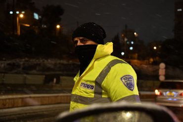 שלג בירושלים (צילום: דוברות המשטרה)