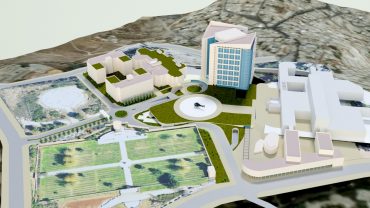 הדמיית בית החולים הדסה הר הצופים המשודרג (צילום הדמיה: משרד ספקטור-עמישר אדריכלים)