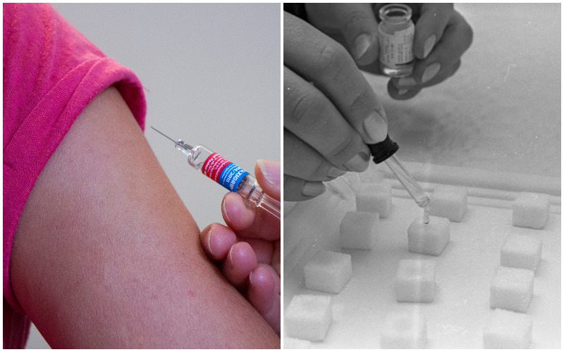 חיסון טיפתי נגד פוליו, אילוסטרציה חיסון (צילומים:pixabay.com, Bundesarchiv, B 145 Bild-F025952-0015, Gathmann, Jens, CC-BY-SA 3.0)