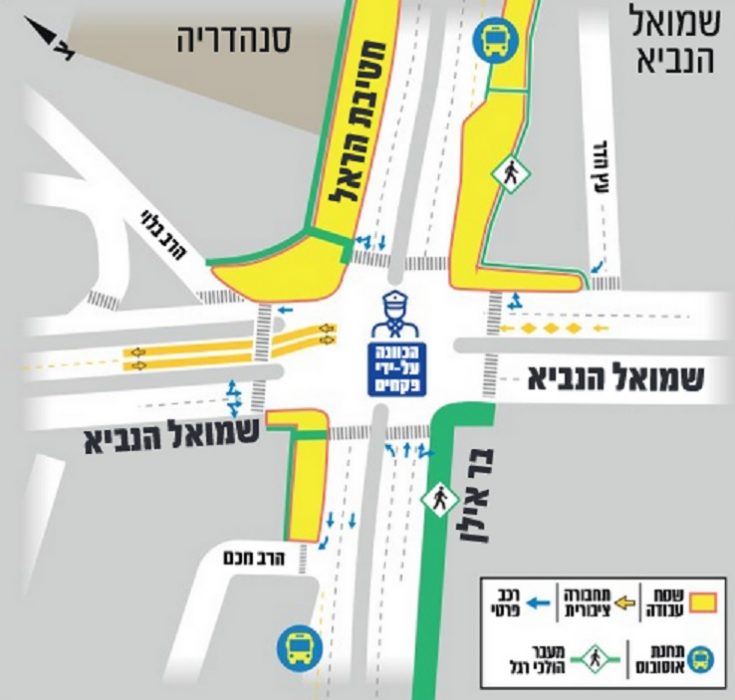 מפת העבודות בצומת בר אילן