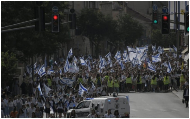 מצעד הדגלים ביום ירושלים 2021 (צילום: דוברות המשטרה)