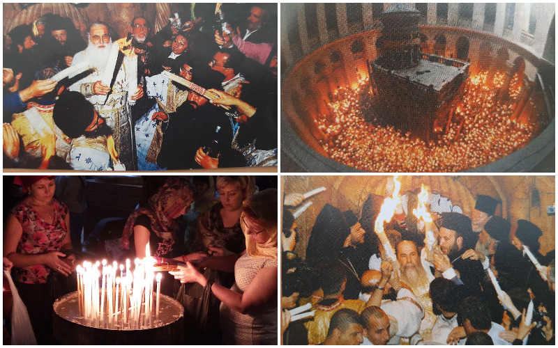 טקס האש בשנים עברו (צילומים: באדיבות הכנסייה היוונית אותודוקסית, אדם אקרמן)