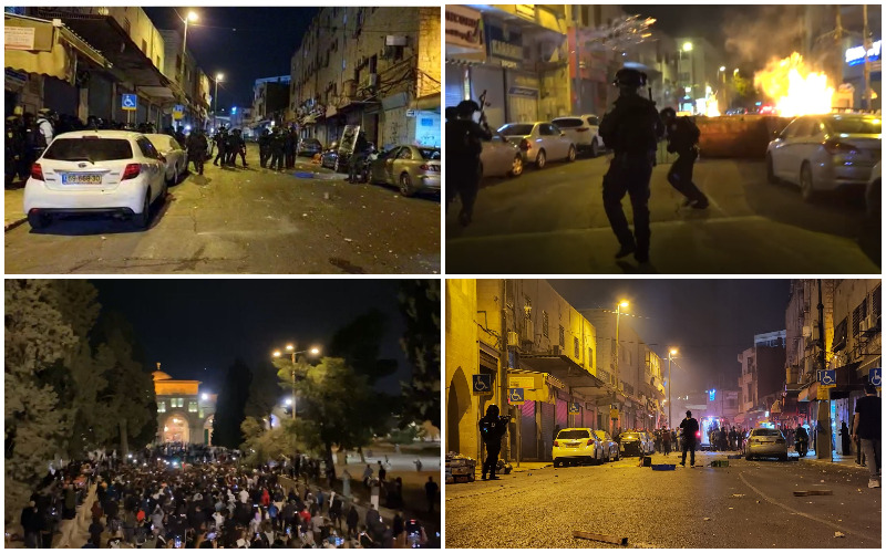 ההתפרעויות במזרח ירושלים (צילומים: דוברות המשטרה, רץ ברשת, מפורסם לפי סעיף 27א בחוק זכויות היוצרים-למתן קרדיט יש לפנות למערכת)
