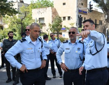 היערכות משטרת ירושלים למצעד הגאווה (צילום: דוברות המשטרה)