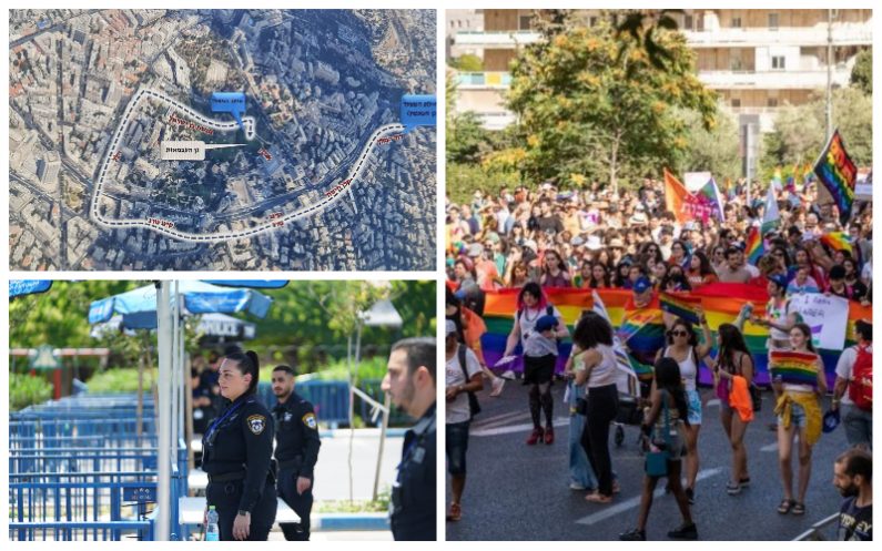 היערכות המשטרה למצעד הגאווה (צילומים: מולי גולדברג, דוברות המשטרה)