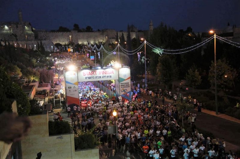 מרוץ הלילה של המכביה שעברה (צילום: דוברות המשטרה)