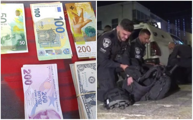 מעצרים במזרח ירושלים, הכסף שנתפס אצל החשודים (צילומים: דוברות המשטרה)