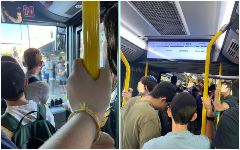 לא רק בתחנות - צפיפות באוטובוסים בירושלים