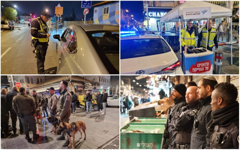 פעילות משטרת ירושלים בליל השנה החדשה (צילומים: דוברות המשטרה)