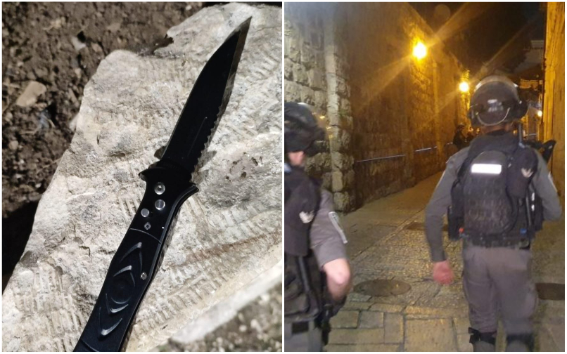 סוכל פיגוע דקירה בעיר העתיקה: בן 13.5 מעיסאוויה נעצר עם סכין