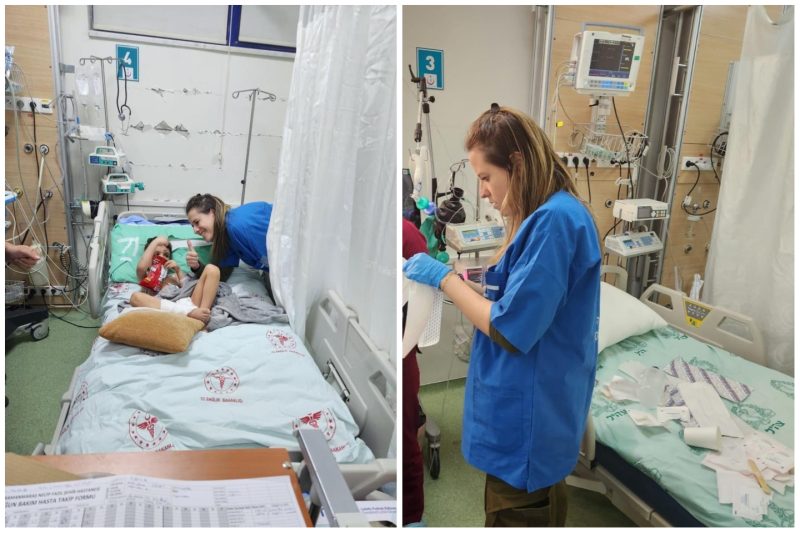 האחות אביטל דותן בבית חולים שדה בטורקיה (צילום: באדיבות הדסה)