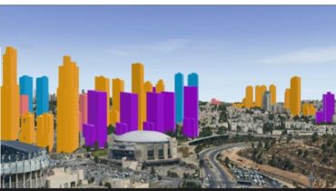 הדמיית הבינוי המתוכנן בקטמונים-גוננים (עיבוד לצילום ממערכת GIS העירונית)