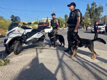 זירת פיגוע שמעון הצדיק - סריקות, משטרה, כלבים, הסריקות אחר המחבל שנמלט (צילום: דוברות המשטרה)