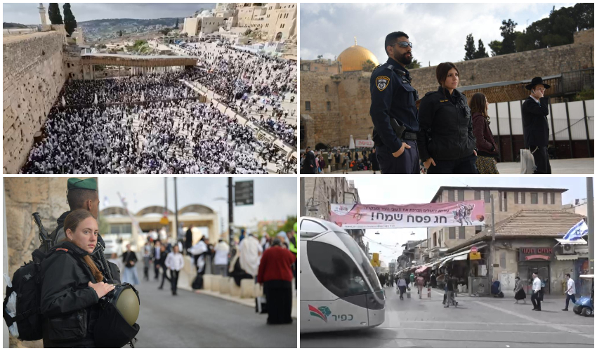 היערכות המשטרה בפסח 2022 בירושלים (צילומים: דוברות המשטרה)