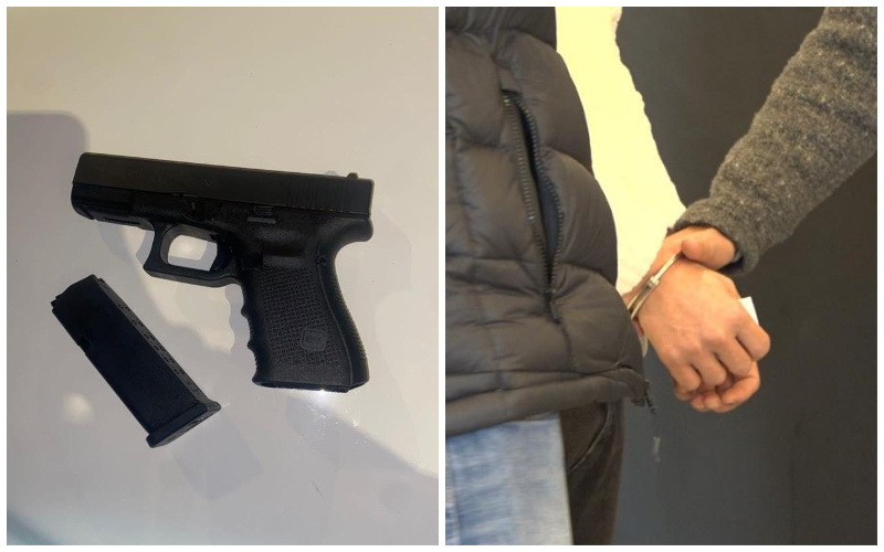 אילוסטרציה מעצר, הנשק שנתפס אצל החשוד (צילומים: דוברות המשטרה)