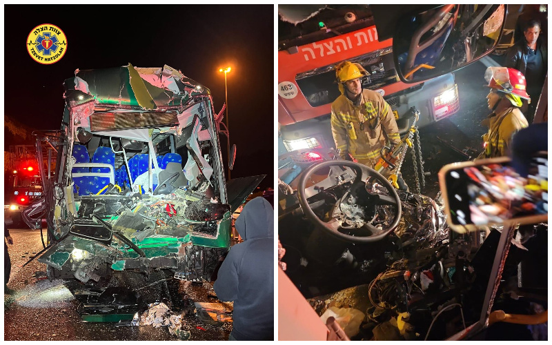 התאונה הקשה הלילה בכביש 1 (צילומים: תיעוד מבצעי כב"ה מחוז ירושלים, דוברות צוות הצלה)