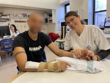 סער עם הפיזיותרפיסטית חגית גל (צילום: דוברות הדסה)