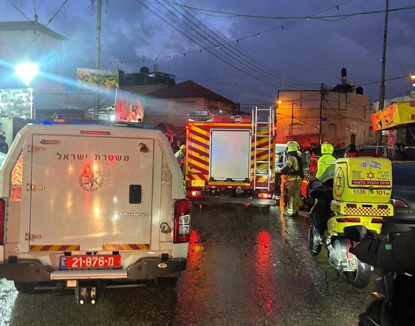 זירת השריפה בראס אל עמוד (צילום: תיעוד מבצעי מד"א)