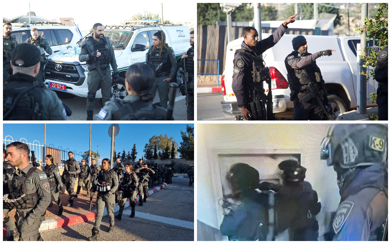 פעילות המשטרה הבוקר בצור באהר (צילומים: דוברות המשטרה)