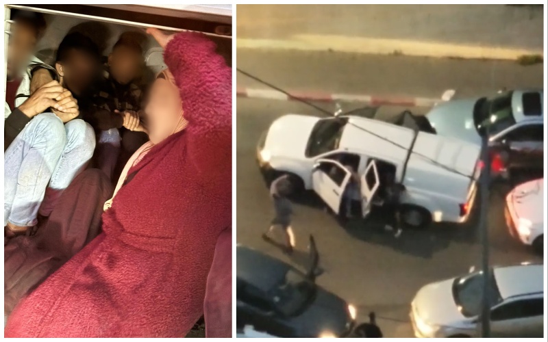 המעצר והשב"חים שנדחסו בארגז הרכב (צילומים: דוברותה המשטרה)