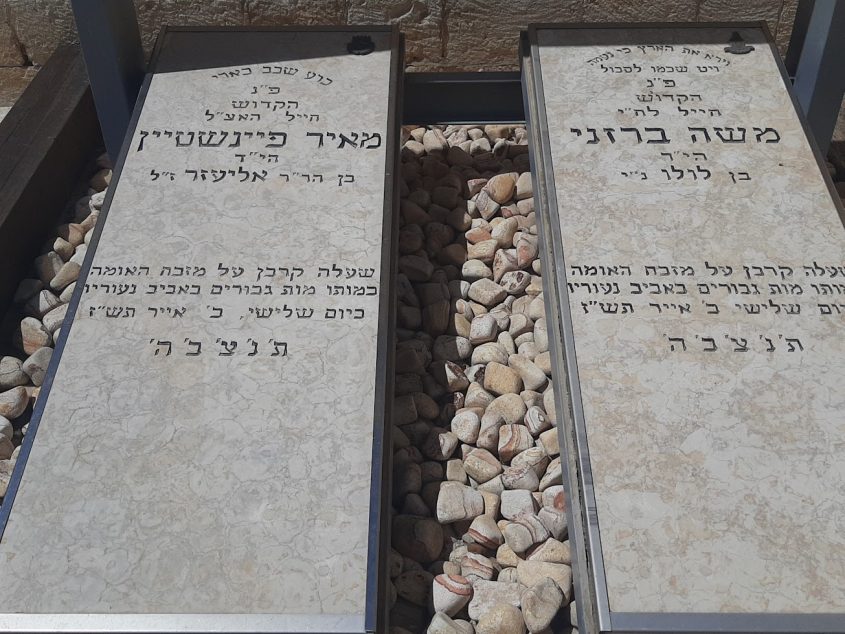 המצבות של משה ברזני ומאיר פינשטייין (צילום: אדם אקרמן)