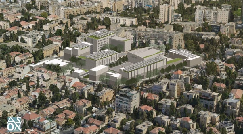 הדמיית מתחם הגמנסיה העברית החדש (צילום הדמיה: ארד סימון אדריכלים ומתכנני ערים)