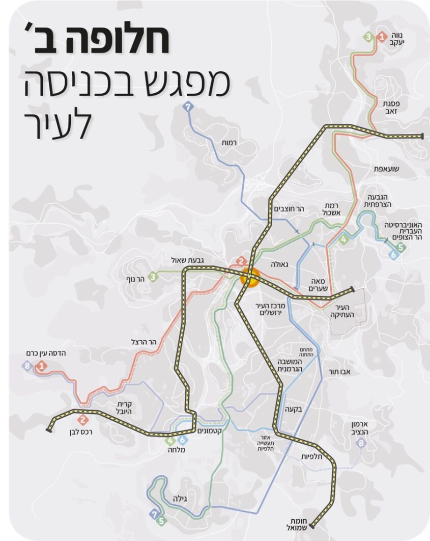 מפת המטרו - חלופה ב' (צילום: מינהל התכנון)