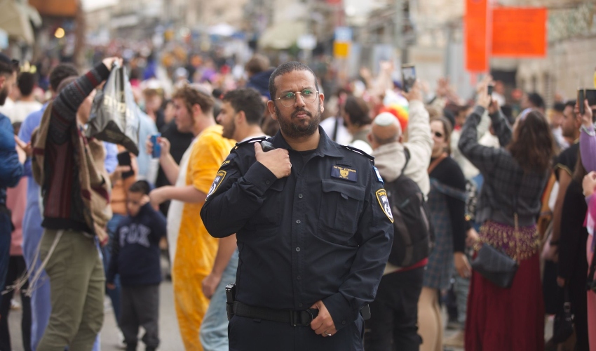 היערכות משטרת מחוז ירושלים במהלך פורים 2024 (צילום: דוברות המשטרה)