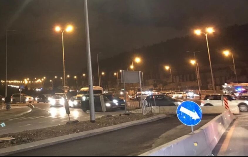 פקקים בכניסה להר חומה (צילום ארכיון:פרטי)