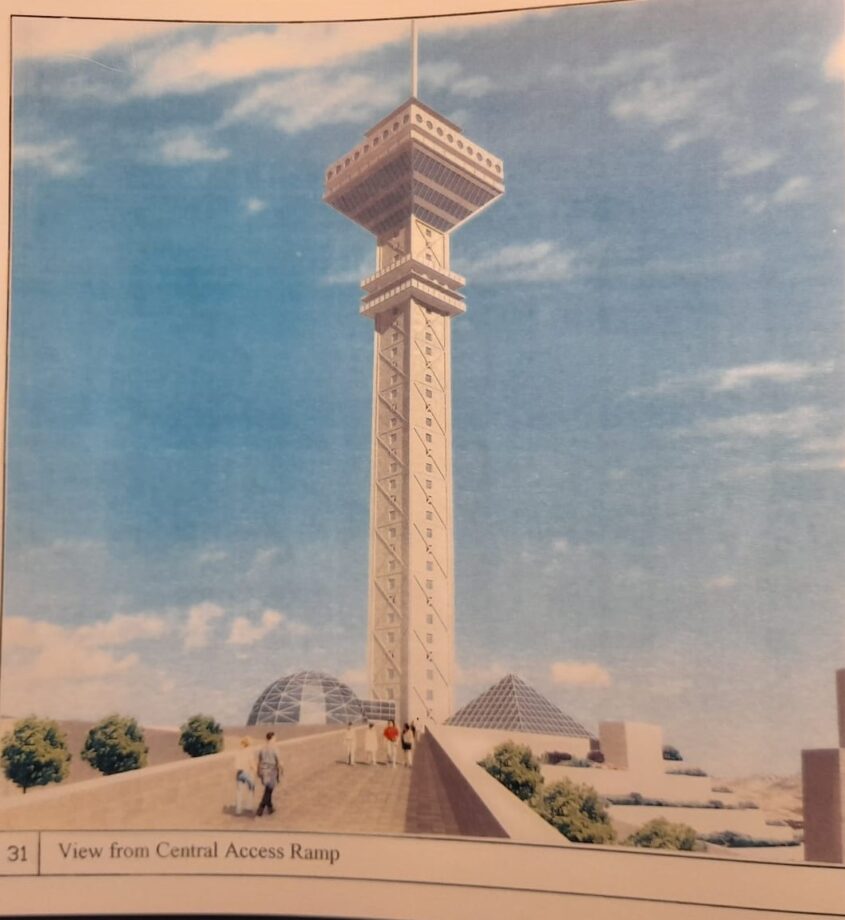 מגדל התצפית בטיילת ארמון הנציב (צילום: באדיבות האדריכל יונתן שילוני)