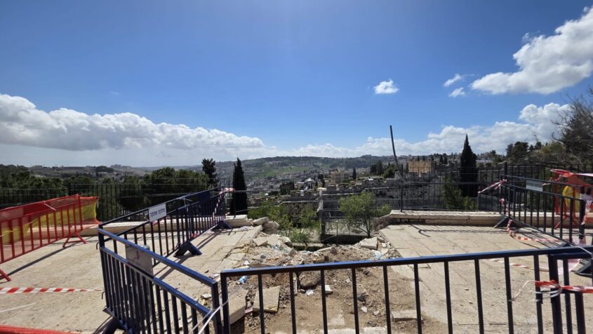 אזור הנפילה ברובע היהודי, היום (צילום: עיריית ירושלים)